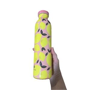 Manna Lemons Stainless Steel Water Bottle - Holds 17 oz - Glossy Finish - 10"